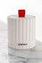 Aberto Design Vela Hormigón / Cinta Blanca y Roja, Aroma Ámbar, Ø8 x 8.5 cm